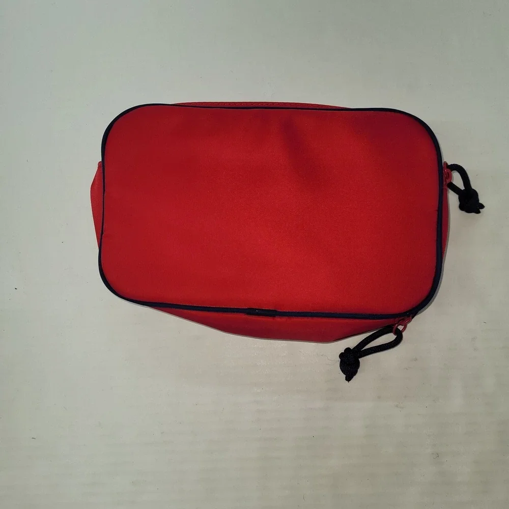 Tommy Hilfiger Red Cosmetic Bag Toiletry Travel Pouch Organizer Zipper